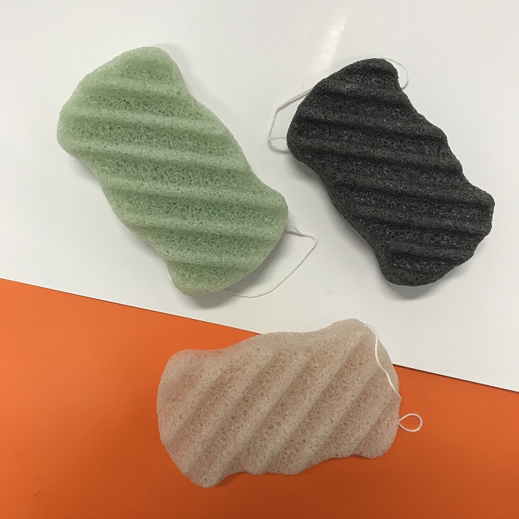 Wave bath konjac sponge