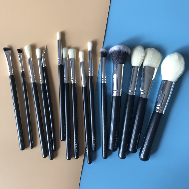 15pc white makeup brush set